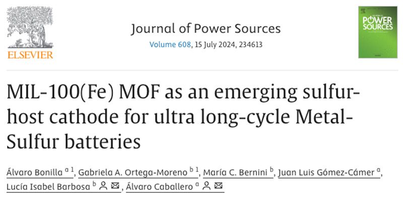 MIL 100Fe MOF as an emerging sulfur host cathode for ultra long cycle Metal Sulfur batteries