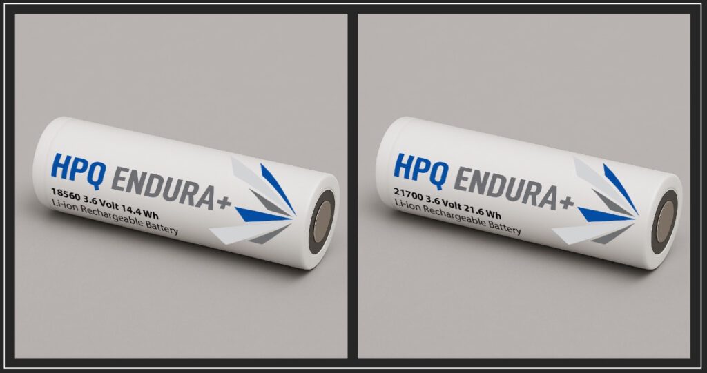 HPQ Silicon Launches ENDURA+ 18650 and 21700 Li-Ion Cells
