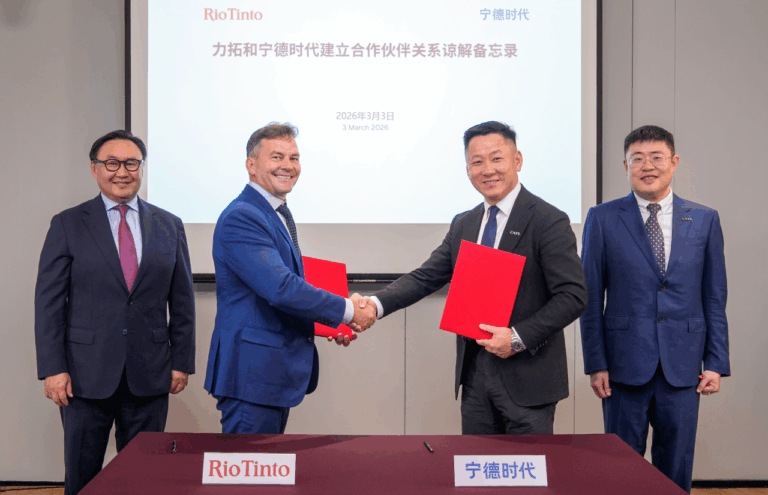 Rio Tinto, CATL Sign MoU on Mine Electrification, Recycling
