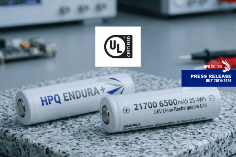 HPQ Silicon’s ENDURA+ Gen4 Cell Earns UL 1642 Certification