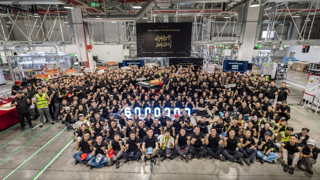 Tesla Giga Shanghai Produces 6 Millionth Battery Pack