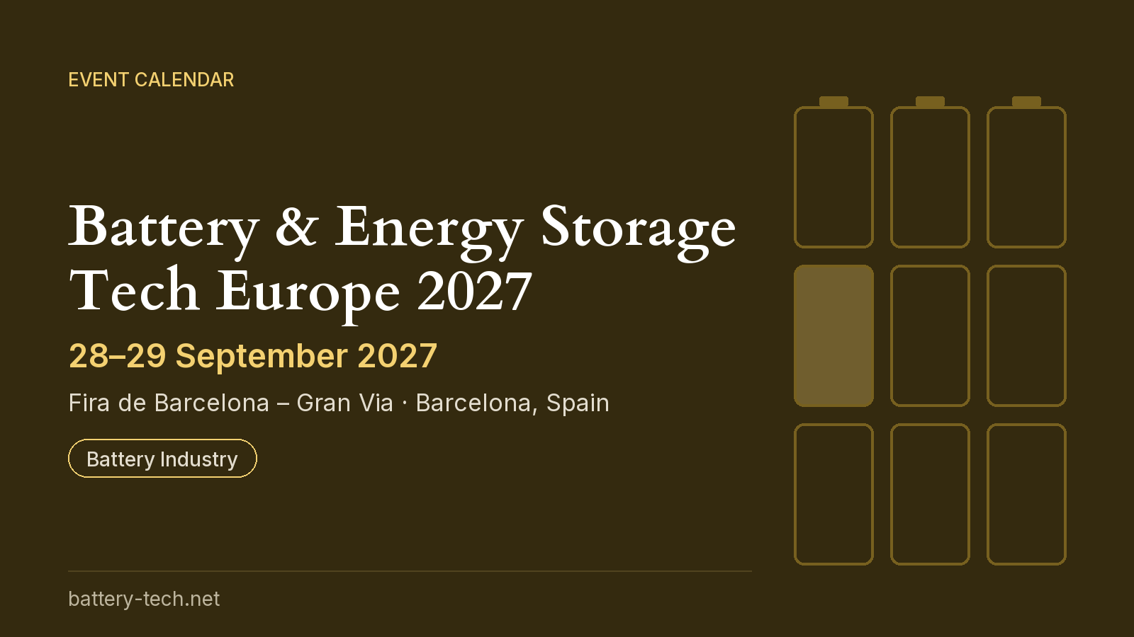 Battery & Energy Storage Tech Europe 2027