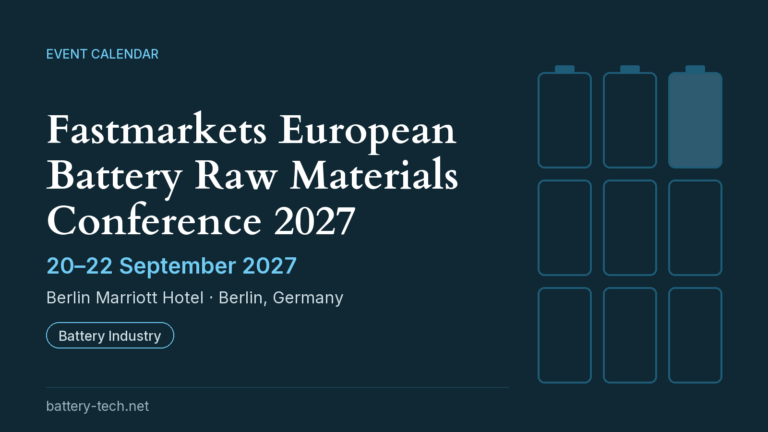 Fastmarkets European Battery Raw Materials Conference 2027