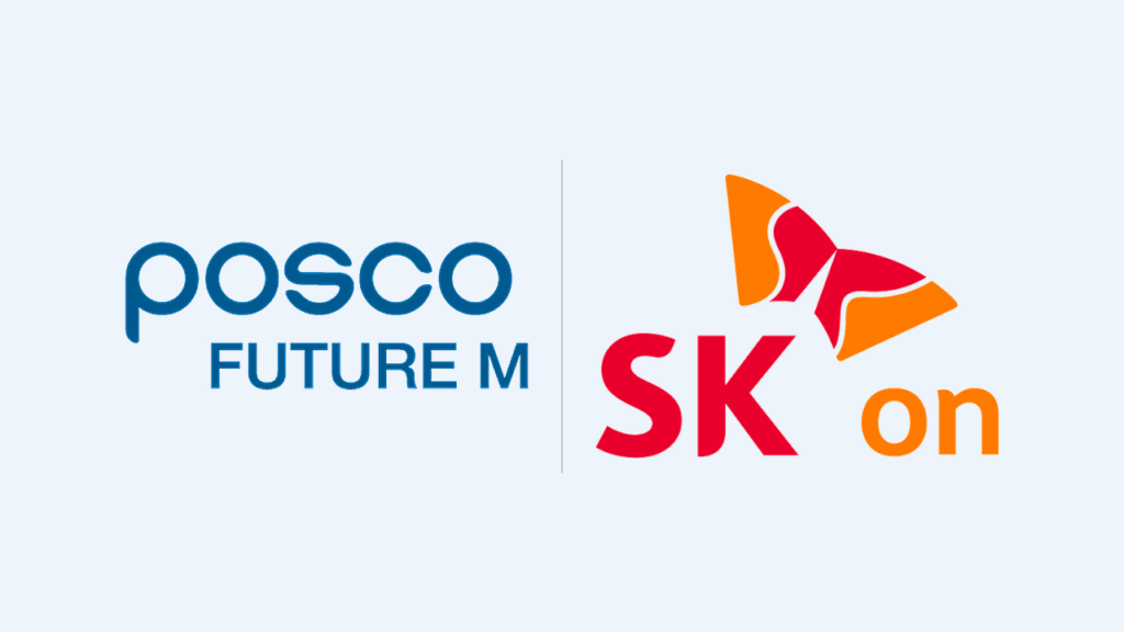 POSCO Future M and SK On logos